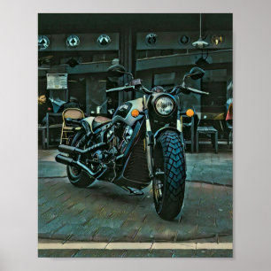 retro motorcycles motorcyclist gift poster