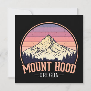 Retro Mount Hood Oregon – Nature & Adventure Holiday Card