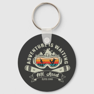 Retro Mount Hood Ski Adventure Keychain