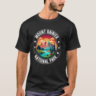 Retro Mount Rainier National Park Hiking Camping O T-Shirt