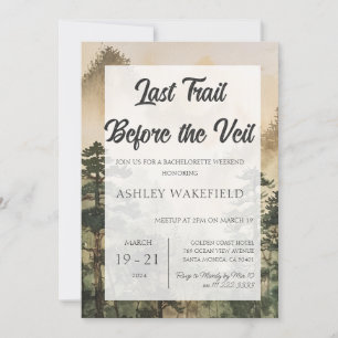 Retro Mountain Camp Bachelorette Weekend Itinerary Invitation