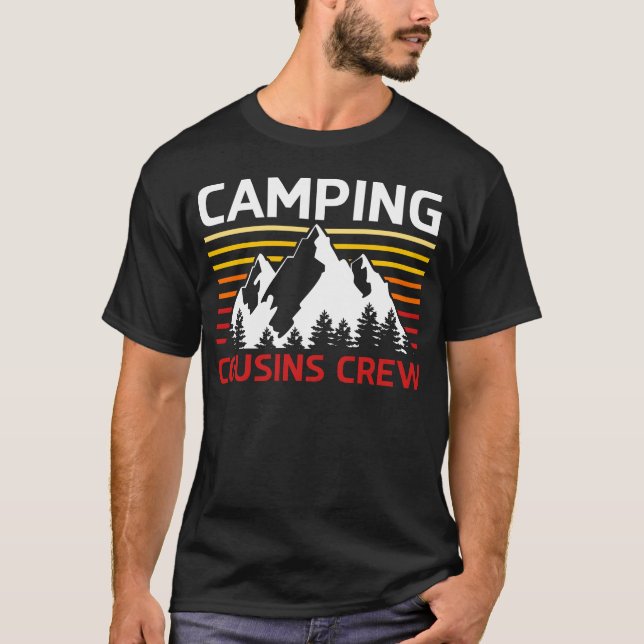Retro Mountain Camprip Camping Cousins Crew boy T-Shirt (Front)