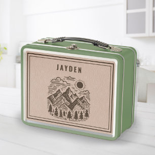 Retro Mountain Custom Metal Lunch Box