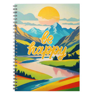 Retro Mountain Landscape Notebook