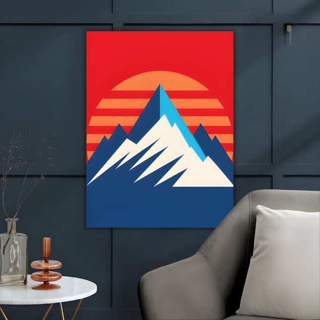 Retro Mountain Landscape Scenery Drawing Poster (Creator Uploaded)