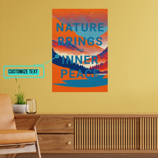 Retro Mountain Landscape with Lake  Poster (Please enjoy our design and see the others in the collection.)