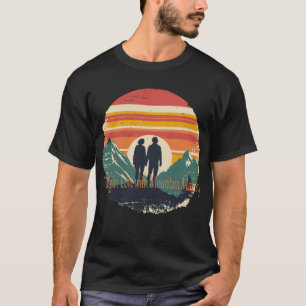 Retro Mountain Majesty Sunset Hiking Men's T-Shirt