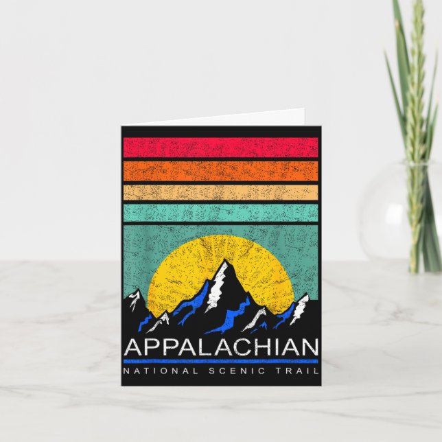 Retro mountain silhouette appalachian trail card (Front)