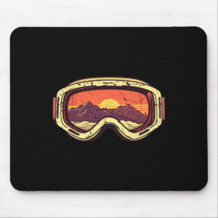 Retro Mountain Sunset Ski Snowboard Goggles 80s Sk Mouse Pad