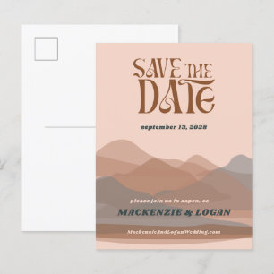 Retro Mountain Weekend Save The Date Postcard