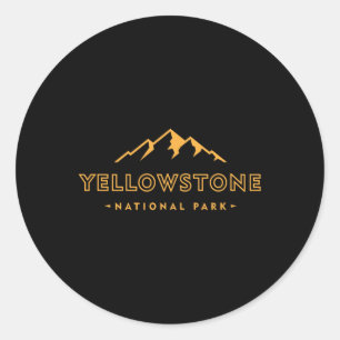 Retro Mountain Yellowstone National Park Hiking So Classic Round Sticker