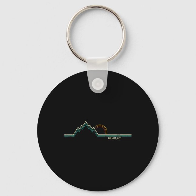 Retro Mountains Moab  Keychain (Front)