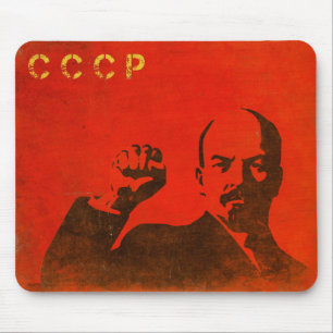 Retro Mousepad with Vintage Lenin USSR Print