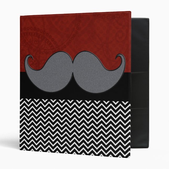 Retro Moustache Moustache Stache Binder (Front/Inside)