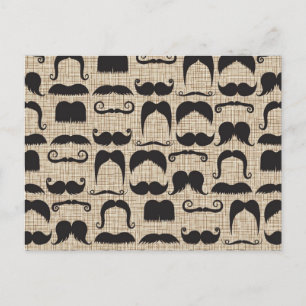 Retro Moustache Moustache Stache Pattern Postcard