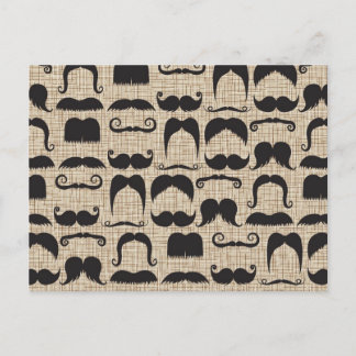 Retro Moustache Moustache Stache Pattern Postcard