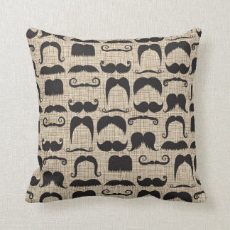 Retro Moustache Moustache Stache Pattern Throw Pillow