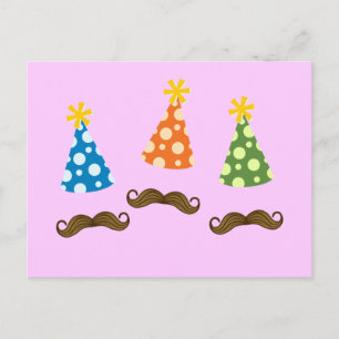 Retro Moustache Party Postcard