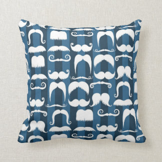 Retro Moustache Pattern Throw Pillow