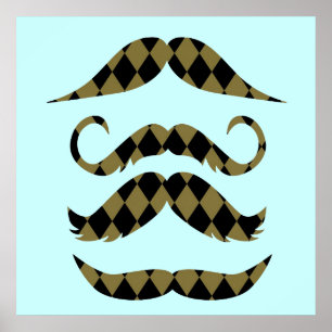 Retro Moustaches Poster