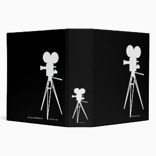 Retro Movie Camera Silhouette Binder