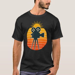 Retro Movie Camera Vintage Film Art Cinephile Styl T-Shirt