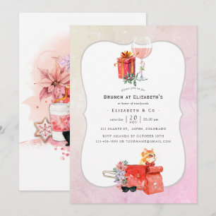 Retro Movie Christmas Bridal Brunch Invitation