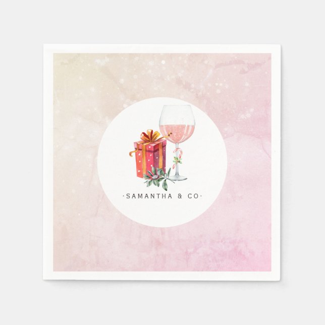 Retro Movie Christmas Party Napkin (Front)