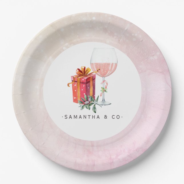Retro Movie Christmas Party Paper Plate (Front)