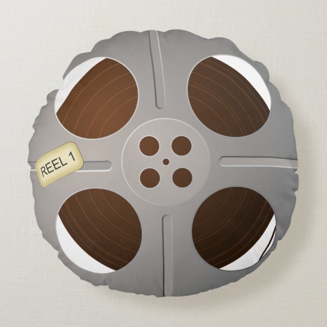 RETRO MOVIE REEL CLASSIC DESIGN ROUND PILLOW (Front)