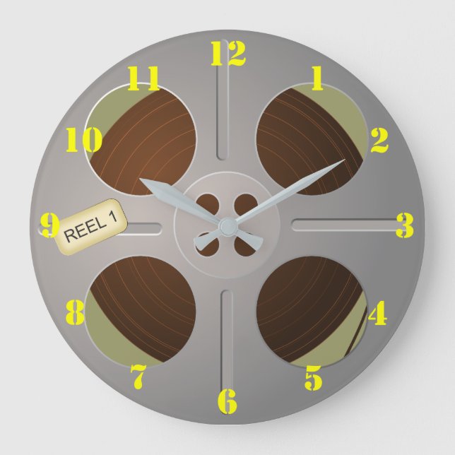 RETRO MOVIE REEL WITH NUMBERS LARGE CLOCK (Front)