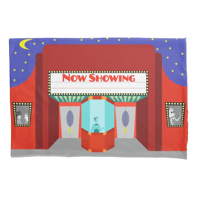 Retro Movie Theatre Pillowcase (Front)