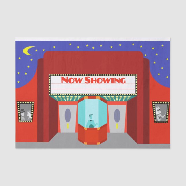 Retro Movie Theatre Tissue Paper (Front)