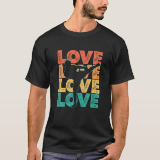Retro Muay Thai Love Word Theme Graphic Design Kic T-Shirt