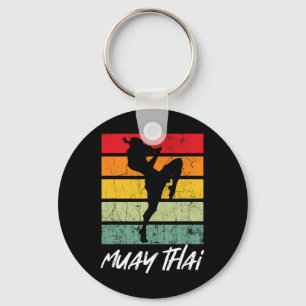 Retro Muay Thai Vintage Mma Martial Arts Thailand Keychain