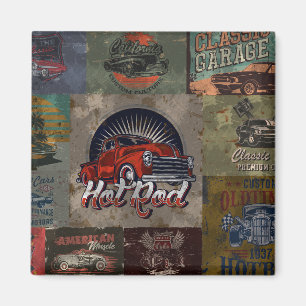 Retro Multi Colour Car Magnet