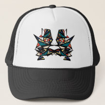 "Retro" multi-colour geometric design hat