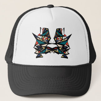 "Retro" multi-colour geometric design hat
