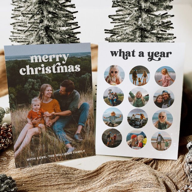 Retro Multi Photo Christmas Card (Creator Uploaded)