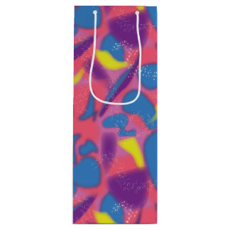 Retro Multicolor 90s Wine Gift Bag