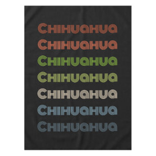 Retro Multicolor Chihuahua Bold Dog Lover Decor Tablecloth