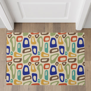 Retro Multicolor Mid-Century Modern Abstract Doormat