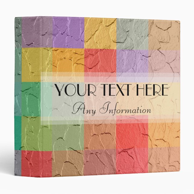 Retro Multicolor Square Pattern Binder (Front/Spine)