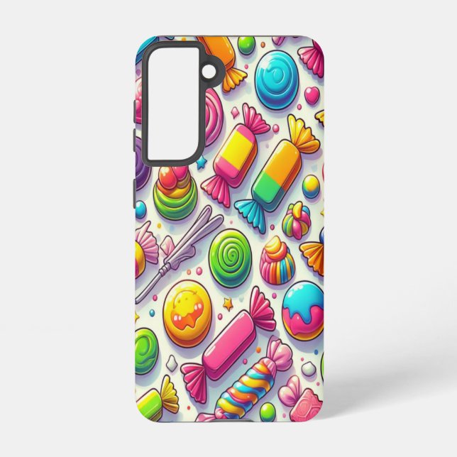 Retro Multicolored Cartoon Sweets Samsung Galaxy S21 Case (Back)