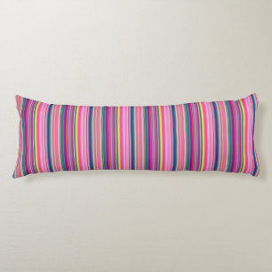 Retro multicolors stripes body pillow