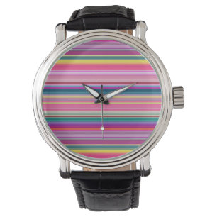 Retro multicolors stripes watch