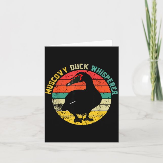 Retro Muscovy Duck Whisperer Funny Farmer Muscovy  Card (Front)
