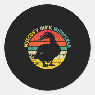 Retro Muscovy Duck Whisperer Funny Farmer Muscovy  Classic Round Sticker
