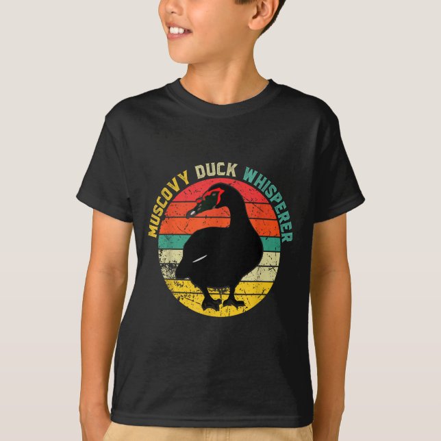 Retro Muscovy Duck Whisperer Funny Farmer Muscovy  T-Shirt (Front)
