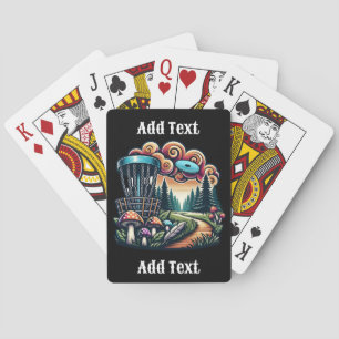 Retro Mushrooms and Disc Golf Course Ai Art Playing Cards